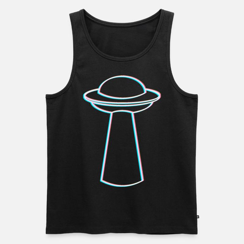 UFO Glitch – Ambiance rave et techno - Débardeur bio Premium Homme - noir