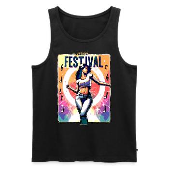 Life is a festival - Men's Premium Organic Tank Top - black - Front - AI Model Male 178 light (178cm)