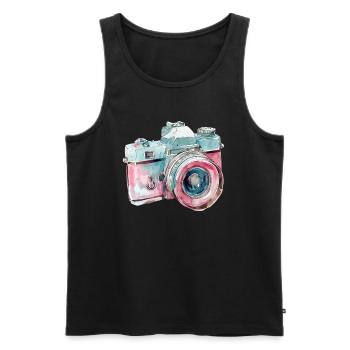 Fotokamera Digitalkamera Spiegelreflexkamera - Männer Premium Bio Tank Top - Schwarz - Vorne - AI Model Male 178 light (178cm)