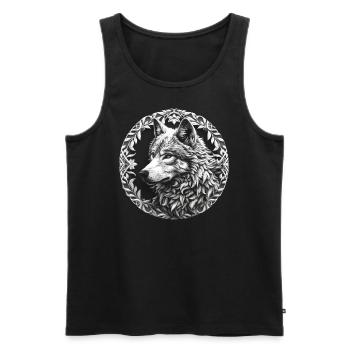 Wolf Vikings Celts Fenriswolf Fenris - Men's Premium Organic Tank Top - black - Front - Michal (187cm)