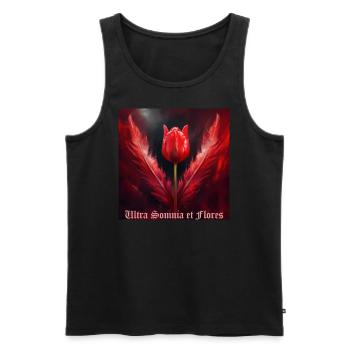 Bleeding feathers - Men's Premium Organic Tank Top - black - Front - AI Model Male 178 light (178cm)