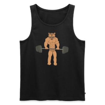 Bodybuilder - Männer Premium Bio Tank Top - Schwarz - Vorne - Michal (187cm)
