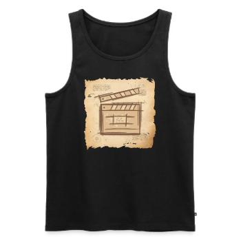 Vintage Filmklappe - Film Director, Actor. - Men's Premium Organic Tank Top - black - Front - Michal (187cm)