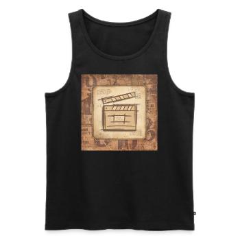 Vintage Filmklappe - Film Director, Actor. - Men's Premium Organic Tank Top - black - Front - Michal (187cm)