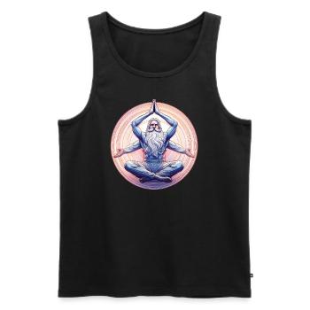 Yoga Meister - Männer Premium Bio Tank Top - Schwarz - Vorne - AI Model Male 178 light (178cm)