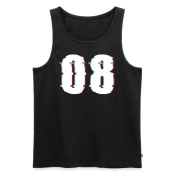 Eight 8 Number 08 Effect Distorted Number - Men's Premium Organic Tank Top - black - Front - AI Model Male 178 light (178cm)