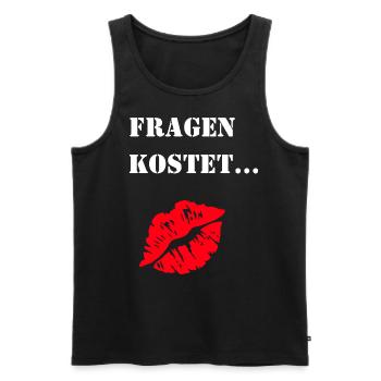 lustiges Flirt-Shirt für Partys zum feiern. - Männer Premium Bio Tank Top - Schwarz - Vorne - Michal (187cm)