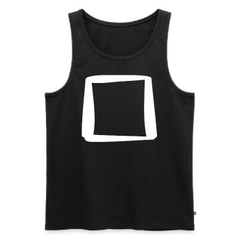 Square box to check off - Men's Premium Organic Tank Top - black - Front - AI Model Male 178 light (178cm)
