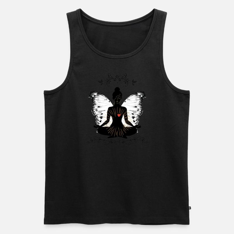 Meditationsengel - Männer Premium Bio Tank Top - Schwarz