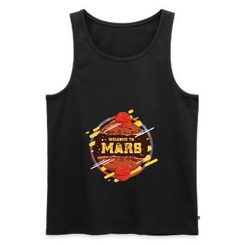 Bienvenue sur Mars Gift Idea - Débardeur bio Premium Homme - noir - Devant - AI Model Male 178 light (178cm)