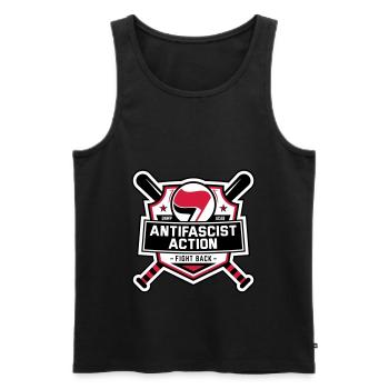ANTIFA - Antifascist Action (II) - Men's Premium Organic Tank Top - black - Front - AI Model Male 178 light (178cm)