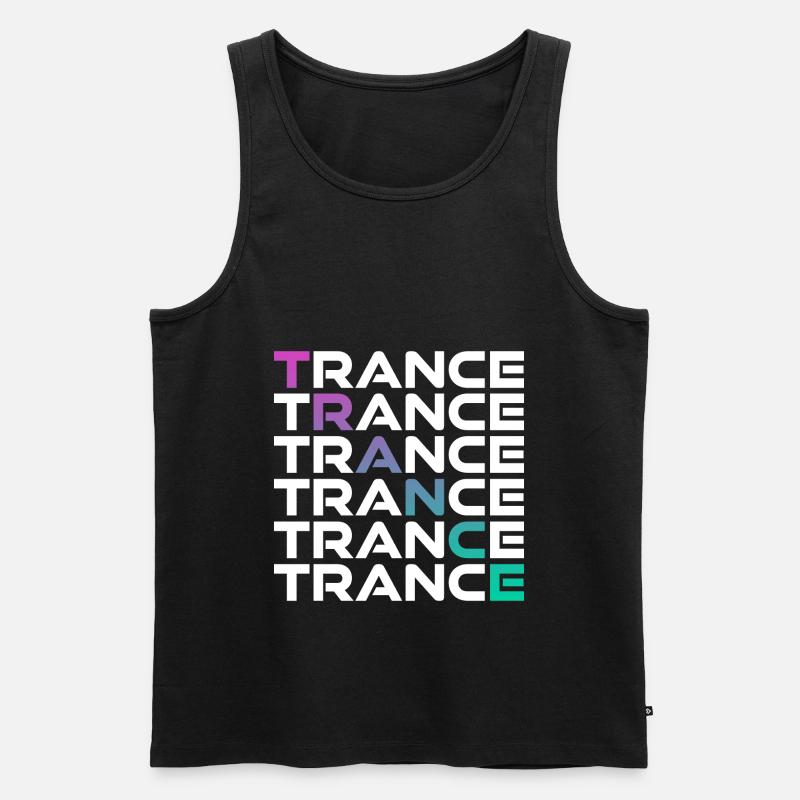 TRANCE - Männer Premium Bio Tank Top - Schwarz