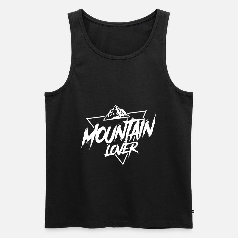 Mountain lover berge - Männer Premium Bio Tank Top - Schwarz