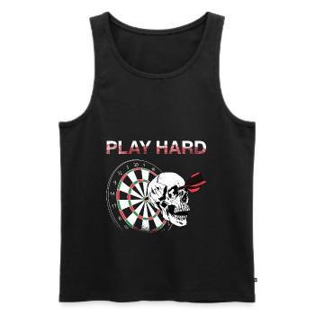 Funny Dart Discs Competition Darts - Men's Premium Organic Tank Top - black - Front - Michal (187cm)