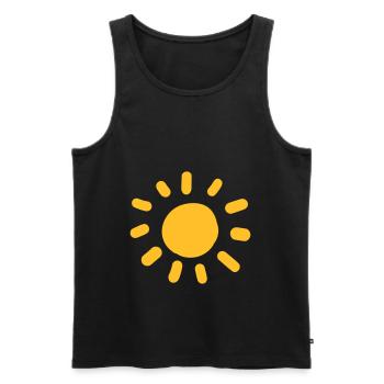 Soleil dessin motif - Débardeur bio Premium Homme - noir - Devant - AI Model Male 178 light (178cm)