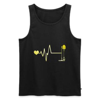 Shovel Pulse Heart Love - Men's Premium Organic Tank Top - black - Front - AI Model Male 178 light (178cm)