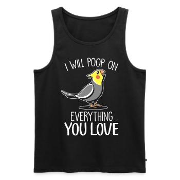 Nymphensittich | Lesen Leseratte Bücher Geschenke - Männer Premium Bio Tank Top - Schwarz - Vorne - Michal (187cm)
