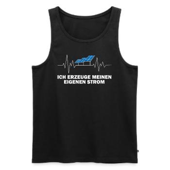 Ich erzeuge mein eigenes Strom Solarstrom - Männer Premium Bio Tank Top - Schwarz - Vorne - Michal (187cm)