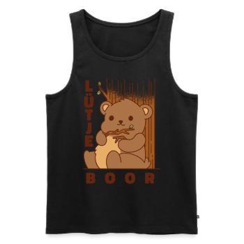 Lütje Boor Plattdeutsch kleiner Bär - Männer Premium Bio Tank Top - Schwarz - Vorne - Michal (187cm)