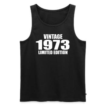 Vintage 1973 Birthday 1973 - Retro 1973 - Men's Premium Organic Tank Top - black - Front - Michal (187cm)