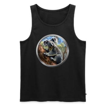 Koala Animal - Men's Premium Organic Tank Top - black - Front - Michal (187cm)