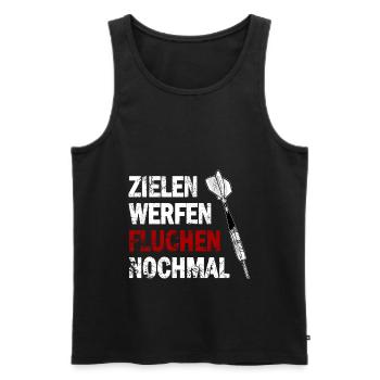 Lustig Dart Scheiben Wettkampf Darten - Männer Premium Bio Tank Top - Schwarz - Vorne - Michal (187cm)