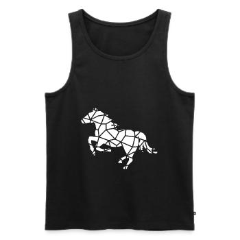 horses - Men's Premium Organic Tank Top - black - Front - Michal (187cm)