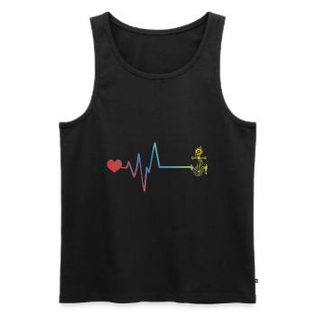 Ancrer le pouls du rythme cardiaque - Débardeur bio Premium Homme - noir - Devant - Michal (187cm)