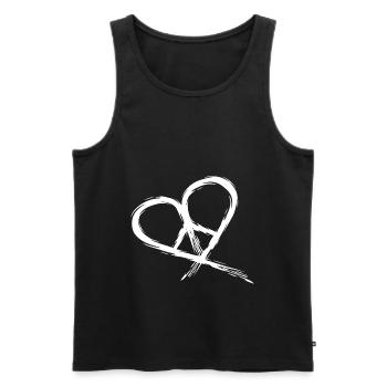Peace Symbol Hippie Heart Peace Freedom Love - Men's Premium Organic Tank Top - black - Front - AI Model Male 178 light (178cm)