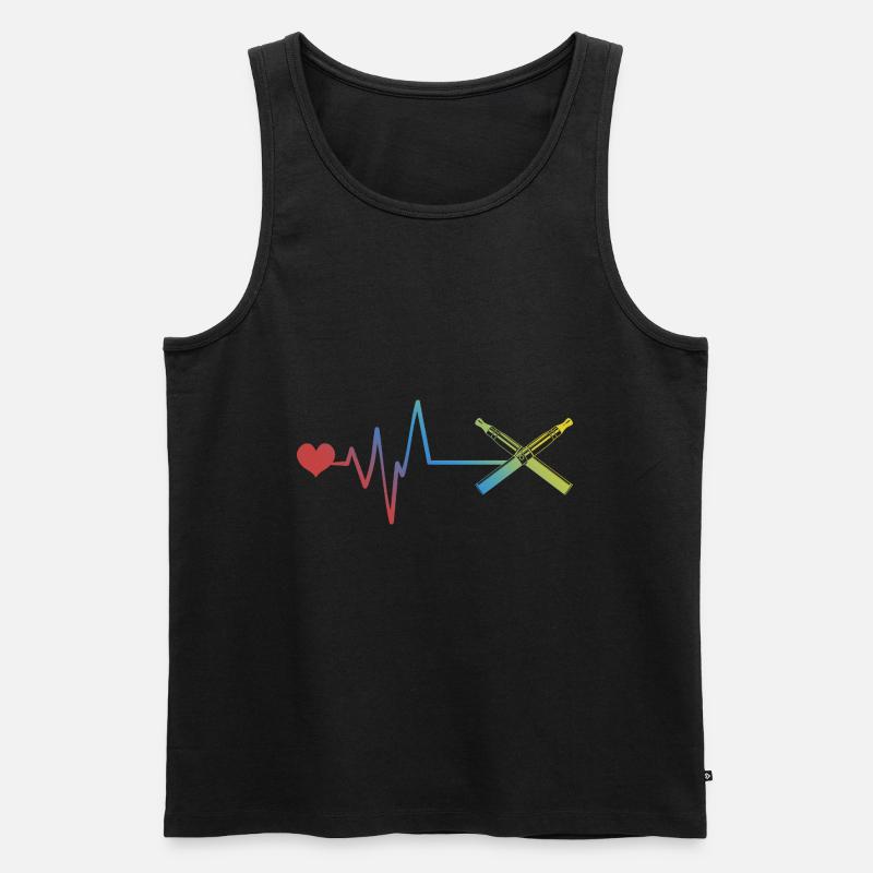 E-Zigarette Puls Herzschlag - Männer Premium Bio Tank Top - Schwarz