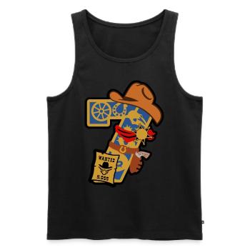 Cowboy 7. Geburtstagsparty Nummer 7 - 7 Jahre - Männer Premium Bio Tank Top - Schwarz - Vorne - Michal (187cm)
