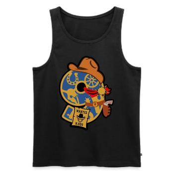 Cowboy 9. Geburtstagsparty Nummer 9 - 9 Jahre - Männer Premium Bio Tank Top - Schwarz - Vorne - AI Model Male 178 light (178cm)