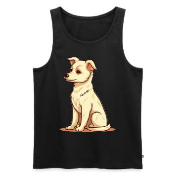 Niedliches Hundedesign für Hundebesitzer - Männer Premium Bio Tank Top - Schwarz - Vorne - AI Model Male 178 light (178cm)