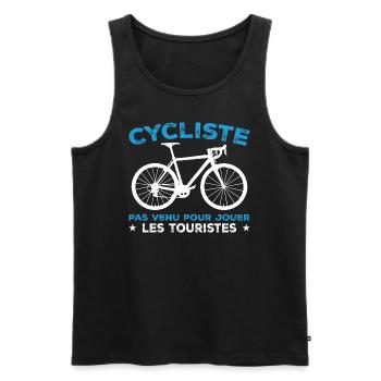 Cycliste Cadeau Humour Personnalisé - Débardeur bio Premium Homme - noir - Devant - Michal (187cm)