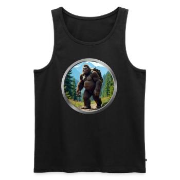 Bigfoot Hiking - Men's Premium Organic Tank Top - black - Front - Michal (187cm)
