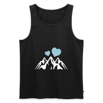 Berge herz symbol mountains - Männer Premium Bio Tank Top - Schwarz - Vorne - AI Model Male 178 light (178cm)