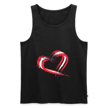 Herz Bürste Flagge Österreichs Farben Vektor - Männer Premium Bio Tank Top - Schwarz - Vorne - AI Model Male 178 light (178cm)