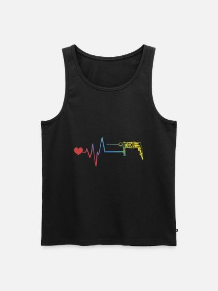 Drill pulse heartbeat - Men's Premium Organic Tank Top - black