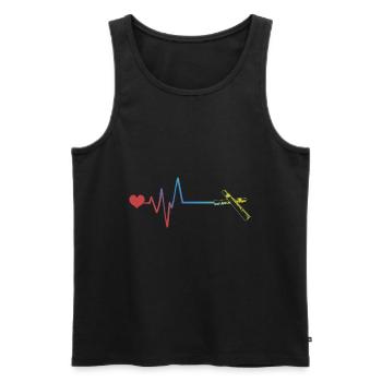 Zigarre Puls Herzschlag - Männer Premium Bio Tank Top - Schwarz - Vorne - AI Model Male 178 light (178cm)