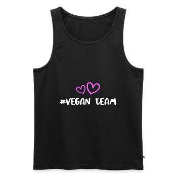 Vegan Team Herz - Männer Premium Bio Tank Top - Schwarz - Vorne - Michal (187cm)