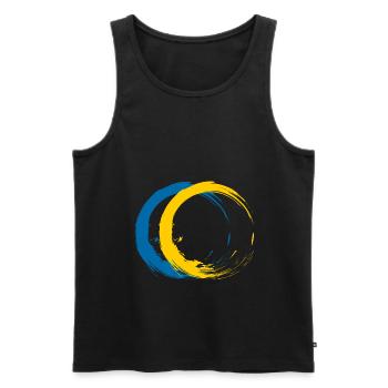 Circle brush flag of Sweden holiday travel - Men's Premium Organic Tank Top - black - Front - AI Model Male 178 light (178cm)
