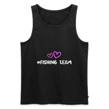 Fishing Team Herz - Männer Premium Bio Tank Top - Schwarz - Vorne - Michal (187cm)
