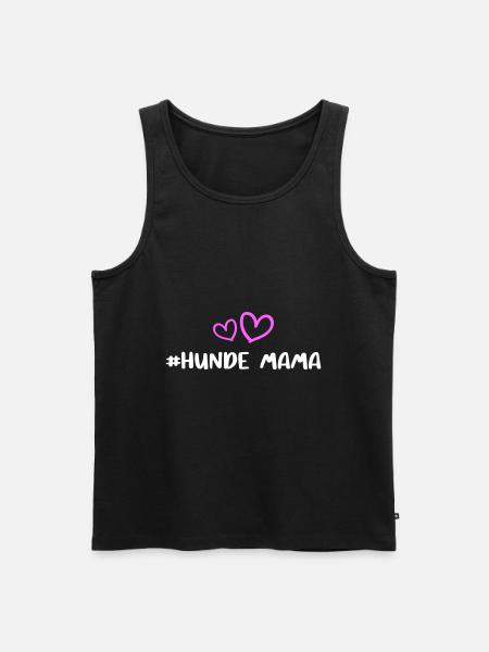Hunde Mama Herz - Männer Premium Bio Tank Top - Schwarz