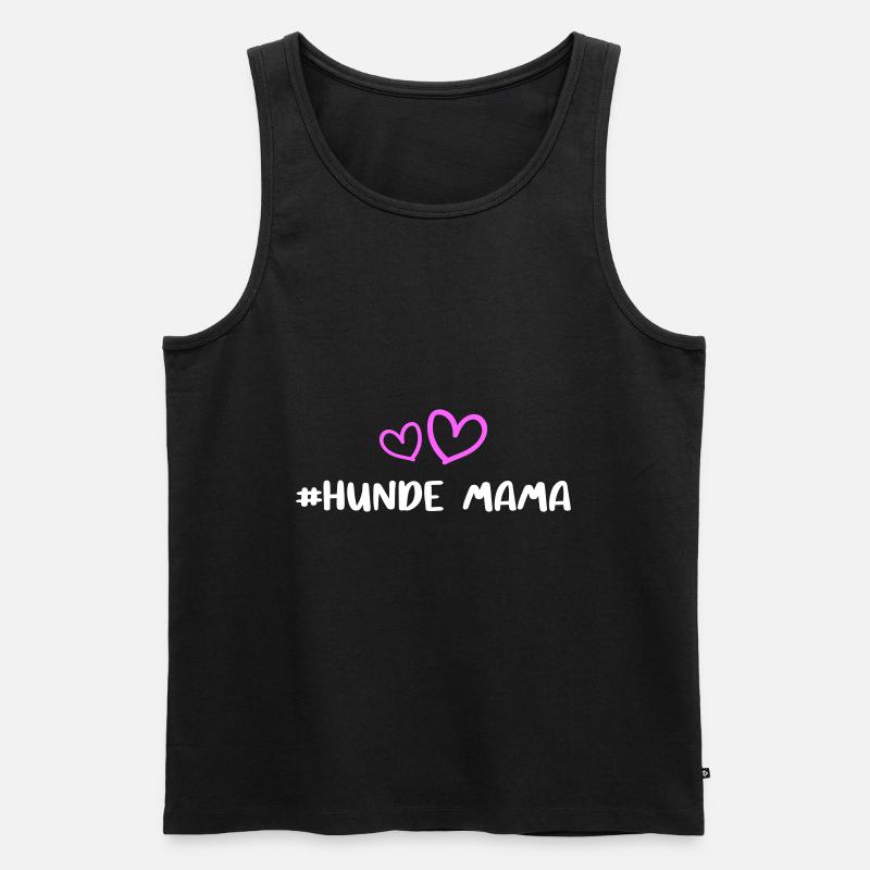 Hunde Mama Herz - Männer Premium Bio Tank Top - Schwarz