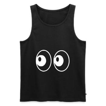 Emoji Augen Skizze weiß - Männer Premium Bio Tank Top - Schwarz - Vorne - Michal (187cm)