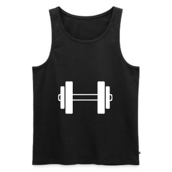 symbole d'icône haltère - Débardeur bio Premium Homme - noir - Devant - Michal (187cm)