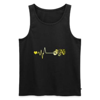 Traktor Puls Herz Liebe - Männer Premium Bio Tank Top - Schwarz - Vorne - AI Model Male 178 light (178cm)