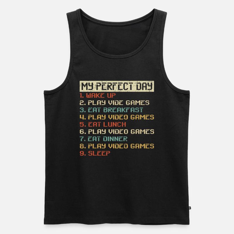 Gaming Retro Geschenkidee - Männer Premium Bio Tank Top - Schwarz
