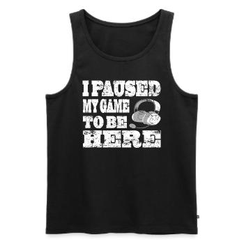 Gaming Retro Geschenkidee - Männer Premium Bio Tank Top - Schwarz - Vorne - Michal (187cm)
