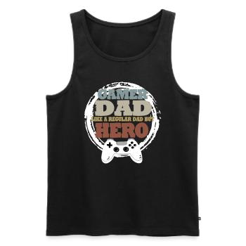 Daddy Gaming Retro Gift Idea - Men's Premium Organic Tank Top - black - Front - Michal (187cm)